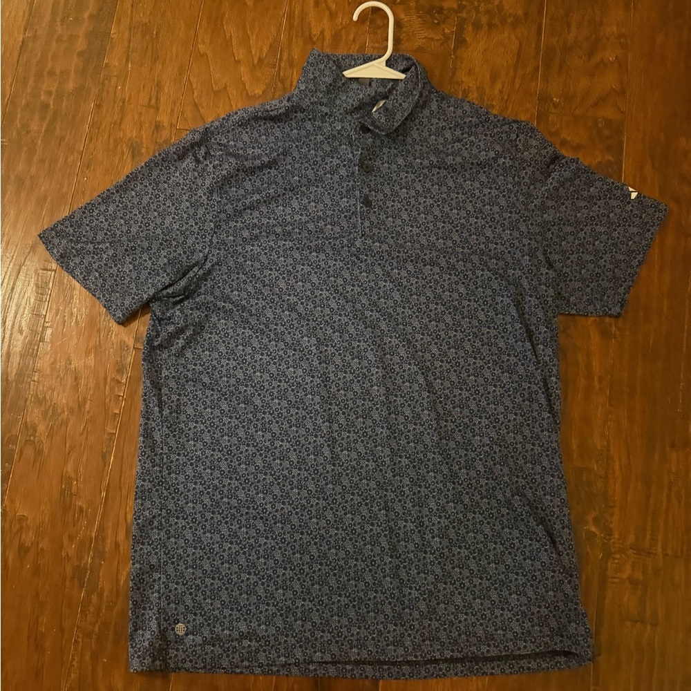 ADIDAS Men's Navy Patterned Polo Shirt